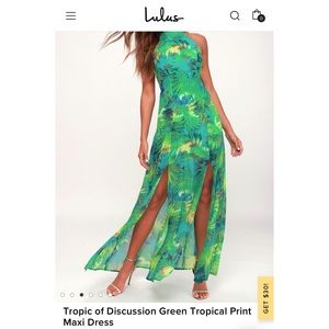 Lulus - Tropic of Discussion Green Maxi Dress